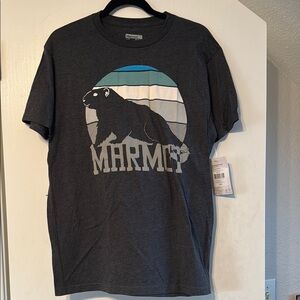 Marmot Charcoal Graphic Tee with Blue Accents